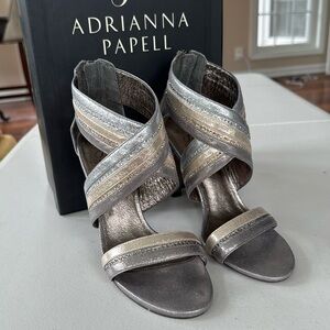 Adrianna Papell Evonne Silver & Gold Metallic Evening Shoes